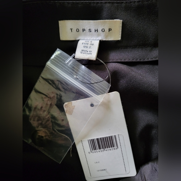 💕Topshop Womens Ultra High Rise Wide Leg Trousers Size 2‎ New Black - Picture 4 of 5